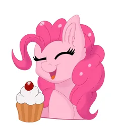 Size: 1938x1968 | Tagged: safe, artist:cinematic-fawn, derpibooru import, pinkie pie, pony, cupcake, food, image, png, simple background, solo, white background