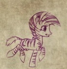 Size: 137x141 | Tagged: dead source, safe, artist:nicole gauss, derpibooru import, unnamed character, unnamed pony, pony, zebra, g3, concept art, cutie mark, g3.5, g4, image, jpeg, solo, unnamed zebra, what could have been