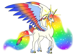 Size: 1414x1000 | Tagged: safe, artist:zetikoopa, derpibooru import, alicorn, pony, ethereal mane, ethereal tail, female, image, mare, png, rainbow of light, simple background, solo, tail, transparent background