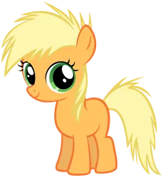 Size: 3000x3276 | Tagged: safe, artist:fluffytuli, derpibooru import, applejack, rainbow dash, oc, oc:orange blossom, unofficial characters only, earth pony, pony, appledash (fusion), blank flank, cute, female, filly, foal, fusion, g4, image, magical lesbian spawn, ocbetes, offspring, parent:applejack, parent:rainbow dash, parents:appledash, png, simple background, solo, transparent background, vector