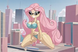 Size: 768x512 | Tagged: suggestive, ai content, machine learning generated, prompter:inflationvideotv, fluttershy, female, giantess, image, inflatable, jpeg, macro