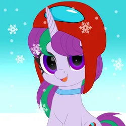 Size: 2048x2048 | Tagged: safe, artist:naoto yazarän, derpibooru import, oc, unicorn, among us, cap, collar, cutie mark, hat, image, jpeg, snow, snowfall