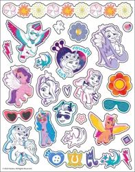 Size: 1394x1772 | Tagged: safe, derpibooru import, official, hitch trailblazer, izzy moonbow, pipp petals, sunny starscout, zipp storm, alicorn, earth pony, pegasus, unicorn, g5, my little pony: make your mark, 2d, adorapipp, adorazipp, bolt, bridlewoodstock, cute, flower, flying, gemstones, hasbro, heart, hitchbetes, image, izzybetes, jpeg, looking at you, merchandise, sheet, smiling, smiling at you, sparkles, stars, sticker, sunglasses, sunnybetes, tattoo, vector