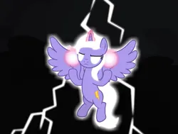 Size: 847x640 | Tagged: safe, artist:forgalorga, derpibooru import, alicorn, angry, image, lightning, png, this will end in death, this will end in tears, this will end in tears and/or death