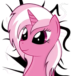 Size: 2549x2761 | Tagged: safe, artist:forsakensharikan, derpibooru import, oc, oc:raspberry, unofficial characters only, pony, unicorn, bust, female, g4, horn, image, mare, png, portrait, simple background, smiling, solo, transparent background, unicorn oc