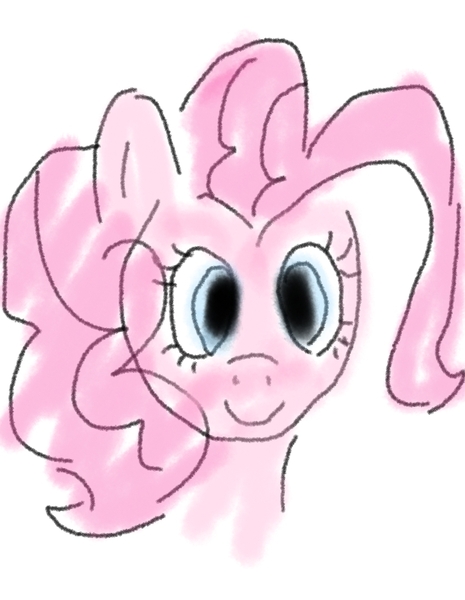 Size: 720x929 | Tagged: safe, artist:jakusi, ponerpics import, pinkie pie, earth pony, pony, bust, colored sketch, drawn on phone, female, image, jpeg, mare, phone drawing, portrait, sketch, solo