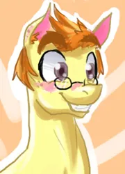 Size: 300x417 | Tagged: safe, artist:frostedminispooner, derpibooru import, oc, oc:nursery rhyme, earth pony, pony, ask nursery rhyme, glasses, image, jpeg, male, solo, stallion