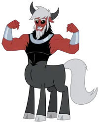Size: 3066x3822 | Tagged: safe, artist:mlgtrap, derpibooru import, lord tirek, centaur, taur, antagonist, cloven hooves, human face, image, male, nose piercing, piercing, png, simple background, solo, transparent background, vector, white hair