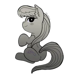 Size: 2500x2500 | Tagged: safe, artist:bubblegooey, derpibooru import, octavia melody, earth pony, pony, blushing, ear fluff, female, g4, grayscale, high res, image, looking at you, mare, monochrome, png, raised hoof, simple background, sitting, sketch, smiling, smiling at you, solo, tail, transparent background