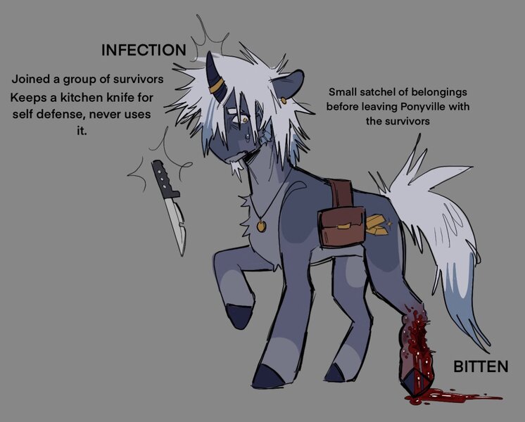 Size: 1291x1038 | Tagged: semi-grimdark, artist:psychebasilisk, derpibooru import, oc, unofficial characters only, pony, unicorn, blood, gray background, image, infected, jpeg, male, mlp infection, simple background, solo, stallion, stallion oc