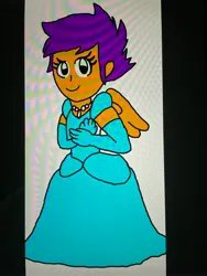 Size: 3024x4032 | Tagged: safe, artist:speeder152, derpibooru import, scootaloo, human, equestria girls, cinderella, clothes, cute, cutealoo, dress, evening gloves, female, gloves, gown, humanized, image, jewelry, jpeg, long gloves, necklace, pearl necklace, poofy shoulders, smiling, solo, solo female, wings
