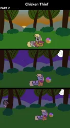 Size: 1920x3516 | Tagged: safe, artist:platinumdrop, derpibooru import, derpy hooves, doctor caballeron, scootaloo, earth pony, pegasus, pony, comic:chicken thief, 3 panel comic, antagonist, ball, biting, blank flank, comfy, comic, commission, cuddling, cute, cutealoo, derpabetes, devious smile, duo, duo female, ear bite, evil grin, eyes closed, female, filly, foal, folded wings, g4, grass, grin, grooming, happy, hiding, hug, image, imminent abuse, lying down, male, mare, motherly, nibbling, night, nom, nuzzling, outdoors, peeking, png, preening, prone, relaxing, scootalove, sky, sleeping, smiling, smug, sneaking, snuggling, spying, stalker, stalking, stallion, sun, sunset, this will not end well, tree, trio, up to no good, wall of tags, wholesome, wing blanket, winghug, wings