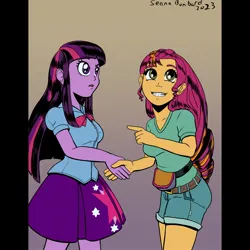 Size: 2048x2048 | Tagged: safe, artist:princrim, derpibooru import, sunny starscout, twilight sparkle, human, equestria girls, g5, equestria girls-ified, humanized, image, jpeg, mulan, sunny and her heroine