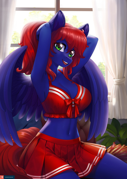 Size: 2480x3508 | Tagged: safe, artist:lifejoyart, ponerpics import, oc, unofficial characters only, anthro, breasts, clothes, female, image, jpeg, skirt