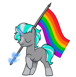 Size: 2666x2710 | Tagged: safe, artist:northglow, derpibooru import, oc, oc:flame belfrey, unofficial characters only, unicorn, flag, gay pride flag, image, magic, png, pride, pride flag, simple background, white background
