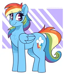 Size: 2744x3136 | Tagged: safe, artist:graphenescloset, derpibooru import, rainbow dash, pegasus, pony, chest fluff, image, looking at you, png, smiling, solo