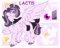 Size: 2500x2000 | Tagged: safe, artist:euspuche, derpibooru import, oc, oc:lactis, unofficial characters only, alicorn, donkey, female, image, insanity, looking at you, png, queen, raba-pony, reference sheet, smiling, smiling at you