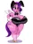 Size: 735x1000 | Tagged: suggestive, alternate version, artist:zendora, pipp petals, anthro, pegasus, unguligrade anthro, g5, areola, big breasts, bowtie, breasts, bunny ears, bunny suit, clothes, cuffs (clothes), cutie mark, eyebrows, female, hand on hip, hoof shoes, huge breasts, image, jpeg, looking down, nervous, playboy bunny, simple background, smiling, solo, sweat, thick, thighs, thunder thighs, underwear, white background, wide hips