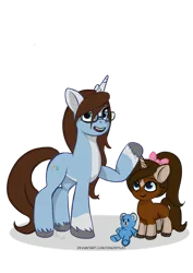 Size: 1024x1449 | Tagged: safe, artist:zsnowfilez, derpibooru import, oc, oc:chocolate frostheart, pony, unicorn, g5, female, filly, foal, glasses, image, mare, plushie, png, simple background, teddy bear, transparent background