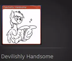 Size: 321x270 | Tagged: artist needed, source needed, safe, oc, unofficial characters only, pegasus, pony, devilishly handsome, finger gun, finger guns, handsome, image, jpeg, male, solo, stallion, steam (software), steam card, tumblr, wing hands, wings