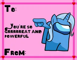 Size: 2048x1606 | Tagged: safe, artist:josephthedumbimpostor, derpibooru import, trixie, among us, holiday, image, png, valentine's day, valentine's day card