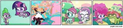 Size: 3840x880 | Tagged: safe, derpibooru import, edit, gummy, minty, pinkie pie, potion nova, spike, twilight sparkle, twilight sparkle (alicorn), alicorn, my little pony: pony life, comics, image, png