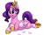 Size: 2048x1638 | Tagged: safe, artist:zendora, pipp petals, pegasus, pony, g5, adorapipp, cute, eyebrows, female, folded wings, hoof shoes, image, mare, png, prone, simple background, smiling, solo, tail, white background, wings