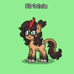 Size: 684x683 | Tagged: safe, oc, oc:nixie tube, unofficial characters only, kirin, pony town, fangs, female, glasses, image, kirin oc, kirinified, leonine tail, pixel art, png, solo, species swap, tail