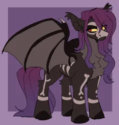 Size: 942x990 | Tagged: safe, artist:rockin_candies, derpibooru import, oc, oc:banshee, unofficial characters only, bat pony, bat pony oc, bat wings, fangs, female, image, markings, png, skull mask, solo, solo female, wings