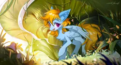 Size: 3000x1617 | Tagged: safe, artist:gale spark, derpibooru import, oc, oc:gale spark, pegasus, image, open mouth, png, walking