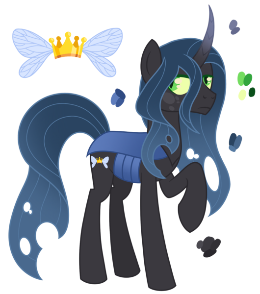 Size: 1280x1450 | Tagged: safe, artist:monochrome-sunsets, derpibooru import, oc, changepony, hybrid, curved horn, gradient horn, horn, image, lidded eyes, magical lesbian spawn, offspring, parent:nightmare rarity, parent:queen chrysalis, png, raised hoof, simple background, solo, transparent background