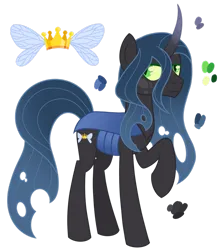 Size: 1280x1450 | Tagged: safe, artist:monochrome-sunsets, derpibooru import, oc, changepony, hybrid, curved horn, gradient horn, horn, image, lidded eyes, magical lesbian spawn, offspring, parent:nightmare rarity, parent:queen chrysalis, png, raised hoof, simple background, solo, transparent background