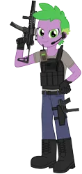 Size: 1080x2280 | Tagged: safe, artist:edy_january, artist:georgegarza01, derpibooru import, edit, vector edit, spike, human, equestria girls, equestria girls series, armor, body armor, call of duty, call of duty: modern warfare 2, clothes, equipment, g4, gears, gun, handgun, human spike, humanized, ibispaint x, image, kg-9 smc, machine pistol, military, mpx, pistol, png, remake, shirt, sig sauer mpx, simple background, soldier, solo, special forces, submachinegun, tactical vest, task forces 141, tec 9, transparent background, united states, vector, vest, weapon