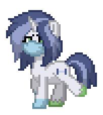 Size: 204x228 | Tagged: safe, derpibooru import, oc, oc:social distance, unofficial characters only, pony, unicorn, pony town, animated, clothes, colored hooves, coronavirus, covid-19, face mask, female, gif, gloves, hoof gloves, horn, image, mare, mask, rubber gloves, simple background, transparent background, trotting, unamused