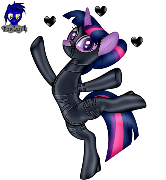 Size: 3840x4154 | Tagged: safe, artist:damlanil, derpibooru import, twilight sparkle, twilight sparkle (alicorn), alicorn, pony, alternate hairstyle, bdsm, belly, belly button, bipedal, bodysuit, bondage, bondage mask, boots, bound wings, catsuit, clothes, collar, corset, cute, female, floating heart, gag, gimp suit, heart, high heels, hood, horn, image, latex, latex boots, latex heart, latex suit, looking at you, mare, mask, muzzle gag, png, raised hoof, rubber, shiny, shoes, show accurate, simple background, solo, standing, standing on one leg, stretching, suit, transparent background, vector, wings