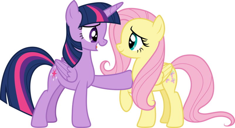Size: 5515x3000 | Tagged: safe, artist:cloudy glow, derpibooru import, fluttershy, twilight sparkle, the hooffields and mccolts, image, png, simple background, transparent background, vector