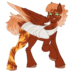 Size: 1000x1000 | Tagged: safe, artist:kazmuun, derpibooru import, oc, oc:pavlos, ponified, unofficial characters only, pegasus, pony, bandage, broken bone, broken wing, cast, cheek fluff, chest fluff, colored hooves, colored wings, freckles, image, injured, leg fluff, multicolored wings, png, short tail, simple background, sling, solo, species swap, tail, transparent background, unshorn fetlocks, wings