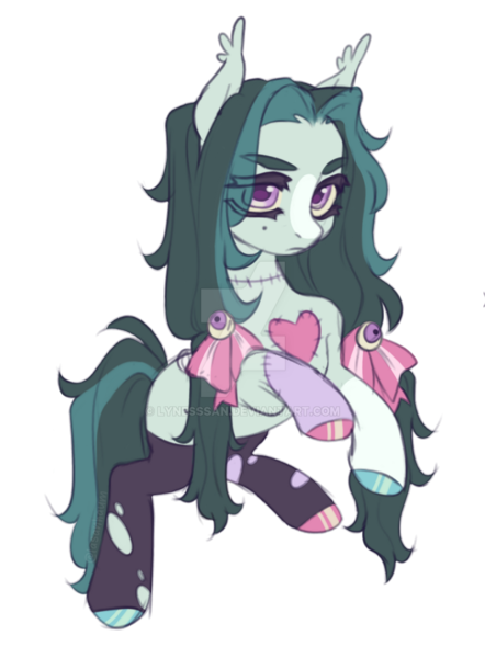 Size: 900x1222 | Tagged: safe, artist:lynesssan, derpibooru import, oc, oc:zombie, doll pony, original species, pony, doll, female, image, mare, png, simple background, solo, toy, transparent background