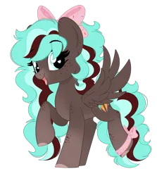 Size: 1810x2030 | Tagged: safe, artist:emberslament, derpibooru import, oc, oc:chipper mint, unofficial characters only, pegasus, pony, bow, curly mane, cute, derpibooru exclusive, female, freckles, hair bow, happy, heart, heart eyes, image, mare, pegasus oc, png, simple background, solo, spread wings, transparent background, wingding eyes, wings