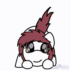 Size: 640x640 | Tagged: safe, artist:foxfer64_yt, derpibooru import, oc, oc:kira (fl), unofficial characters only, original species, pegasus, pony, animated, butt shake, commission, cute, gif, image, looking at you, simple background, solo, swatting, tail, tail wag, white background, your character here
