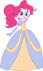Size: 1280x2131 | Tagged: safe, artist:octosquish7260, derpibooru import, pinkie pie, human, equestria girls, alternate hairstyle, cinderella, clothes, cute, dress, ear piercing, earring, evening gloves, female, flower, flower in hair, gloves, gown, humanized, image, jetlag productions, jewelry, long gloves, necklace, open mouth, open smile, piercing, png, poofy shoulders, smiling, solo