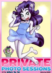Size: 3720x5244 | Tagged: safe, artist:anibaruthecat, banned from derpibooru, ponerpics import, ponybooru import, rarity, spike, anthro, comic:private photo sessions, cover, female, image, lolicon, male, png, shipping, sparity, straight, underage