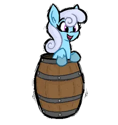 Size: 413x437 | Tagged: safe, artist:daze, derpibooru import, linky, shoeshine, earth pony, pony, barrel, female, g4, happy, image, mare, open mouth, open smile, png, simple background, smiling, solo, transparent background