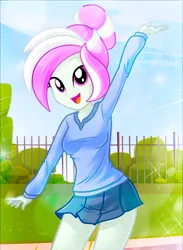 Size: 1052x1437 | Tagged: safe, artist:charliexe, derpibooru import, oc, oc:rosemile mulberry, unofficial characters only, human, equestria girls, clothes, image, jpeg, skirt, smiling