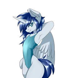 Size: 2000x2000 | Tagged: artist needed, source needed, safe, derpibooru import, oc, oc:prince nova, unofficial characters only, alicorn, anthro, alicorn oc, armpits, horn, image, looking at you, png, simple background, spread wings, transparent background, wasp waist, wings