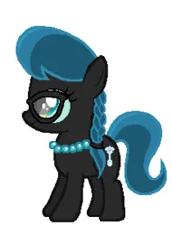 Size: 456x601 | Tagged: artist needed, safe, anonymous artist, derpibooru import, queen chrysalis, silver spoon, earth pony, pony, female, filly, foal, glasses, image, jewelry, necklace, palette swap, pearl necklace, png, recolor, smiling, solo, solo female