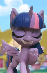 Size: 699x1079 | Tagged: safe, derpibooru import, edit, edited screencap, screencap, twilight sparkle, alicorn, pony, my little pony: pony life, my little pony: stop motion short, chuckle, cute, g4, grin, image, png, smiling