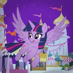 Size: 2000x2000 | Tagged: safe, derpibooru import, twilight sparkle, twilight sparkle (alicorn), alicorn, pony, canterlot, flying, gliding, image, png, solo, spread wings, wings