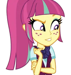 Size: 1368x1434 | Tagged: safe, derpibooru import, edit, edited screencap, screencap, sour sweet, human, equestria girls, background removed, confused, g4, image, looking at something, png, simple background, solo, transparent background