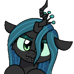 Size: 600x600 | Tagged: safe, artist:sugar morning, derpibooru import, queen chrysalis, changeling, changeling queen, pony, animated, bust, cute, cutealis, daaaaaaaaaaaw, female, g4, gif, image, kiss mark, kissing, leaning on the fourth wall, lipstick, puckered lips, simple background, solo, transparent background, weapons-grade cute